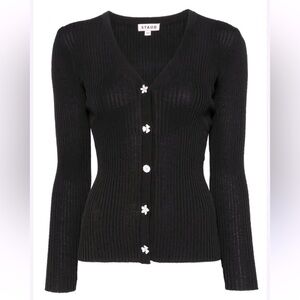 STAUD Cargo Knit Sweater - floral buttons size L